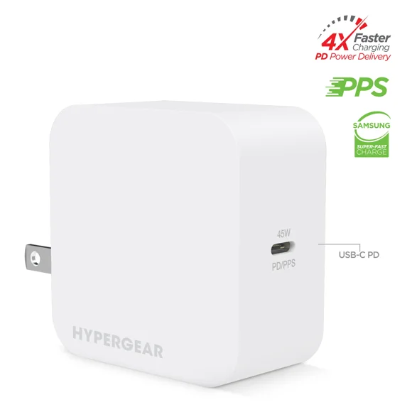 HyperGear SpeedBoost Chargeur Mural pour Ordinateur Portable 45W USB-C PD avec PPS
