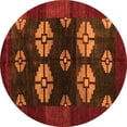 thumbnail image 1 of Ahgly Company Indoor Round Abstract Orange Modern Area Rugs, 5' Round, 1 of 4