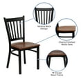 thumbnail image 5 of Flash Furniture HERCULES Series Black Vertical Back Metal Restaurant Chair - Cherry Wood Seat, 5 of 12