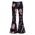 thumbnail image 4 of Bysome Girls Pants Bowtie Print Elastic Waist With Pockets Flared Trousers Casual Girls Pants Size 5-6 Years Black, 4 of 4