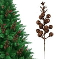thumbnail image 2 of Christmas Glitter Berries Stems Clearance, 1 Pc Artificial Pink Christmas Picks for Christmas Tree Ornaments, DIY Xmas Wreath, Crafts, Holiday and Home Decor , 8.66 Inch, Brown, 2 of 9
