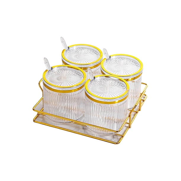 Caja transparente para condimentos, bote para condimentos, caja de almacenamiento de condimentos y especias, recipiente para especias, recipiente cuadrícula Soledad Contenedor de especias