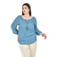 thumbnail image 1 of Blusa con detalle de borlas Roman Fashion /Tallas Extras, 225 (Azul petroleo) azul 38, 1 of 5