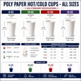 thumbnail image 5 of VeZee 10 Oz Disposable White Poly Paper Durable Hot Cup ONLY For Hot/Cold Drink, Coffee Cups, Tea, Cocoa, Travel, Hot Chocolate, Chai, Latte & Hot Soup : 50CT, 5 of 7