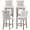 Beige, variant on Velvet Upholstered Bar Stools Set of 2 with Back and Wood Legs, Metal Pulling Ring, Armless Counter Height Barstools for Kitchen Island, Pub