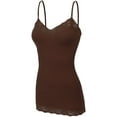thumbnail image 2 of Bozzolo Women Junior & Plus Adjustable Spaghetti Strap Lace Trim Tunic Tank Top Camisoles, 2 of 5
