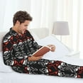 thumbnail image 5 of KLL Skull santa hat Sleepwear Mens Flannel Pajamas,Long Cotton Pj Set, 5 of 7