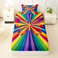 thumbnail image 4 of Manfei Ink Rainbow Twin Sheets, Graffiti Butterfly Bedding, Red Navy, 3-Piece, 1 Flat Sheet, 1 Fitted Sheet and 1 Pillowcase, 4 of 6