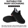 thumbnail image 3 of LANREMON Womens Snow Winter Boots Hiking Booties Non Slip Ankle Boots Waterproof Shoes for Women Black Faux Fur Sneakers, 3 of 8