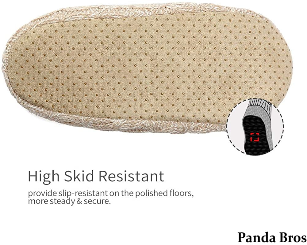 Panda Bros Fluffy Slipper Socks with Non Slip House Lined Socks Boat Super Cozy Hospital Slippers 