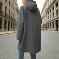 thumbnail image 6 of Women Rain Jacket Lightweight Waterproof Raincoat Lined Outdoor Hooded Windbreaker Trench Coat Dark Gray XXL, 6 of 6