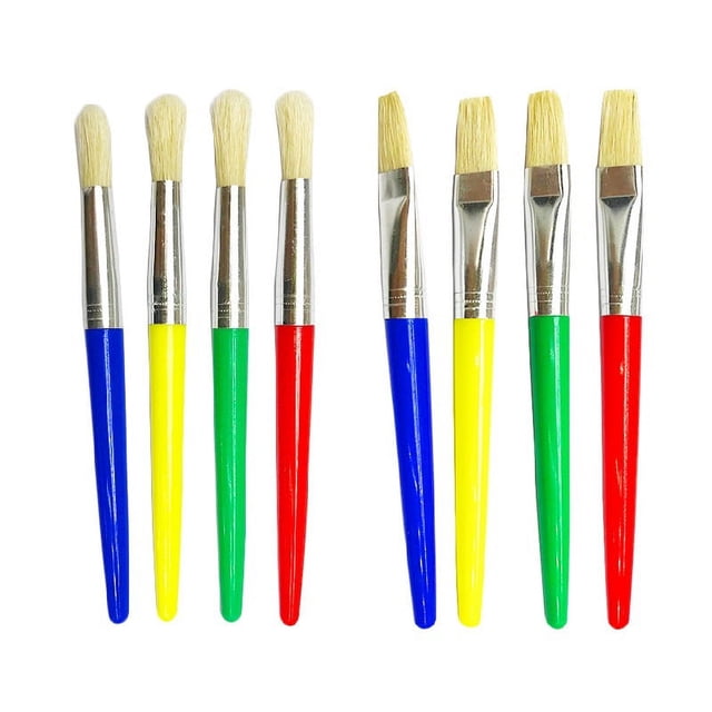 8 pinceles para niños, pinceles para niños, pinceles grandes para niños, pinceles redondos y preescolares para pintura lavable