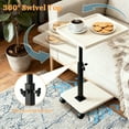thumbnail image 5 of Beuway Edge-Raised C-Shaped Side Table with Wheels,Height Adjustable & 360°Swivel Top End Table(Beige Grain), 5 of 11