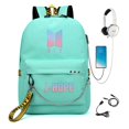 thumbnail image 1 of Mochila Bts del mismo estilo para hombres y mujeres, semana de carga USB, mochila escolar lateral para estudiantes, marea LingWen 9024715643544, 1 of 1
