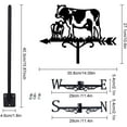 thumbnail image 2 of Cow Weathervane Wrought Iron Wind Vane Roof Garden Direction Sign Outdoor Farmhouse Decoration Weathercock Ornament Wind Vane Weathervanes Metal Wind Measuring Tool, 2 of 9