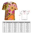 thumbnail image 2 of Nostalgic Vintage Floral Womens Tops Women's Fashion Casual Short Sleeve Flower Print Round Neck Pullover Top Blouse, 2 of 6