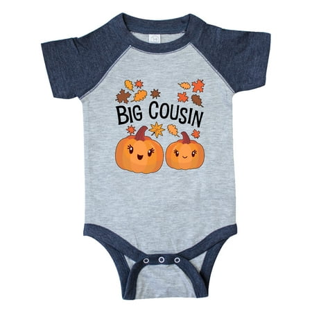 

Inktastic Big Cousin Pumpkins with Fall Leaves Gift Baby Boy or Baby Girl Bodysuit