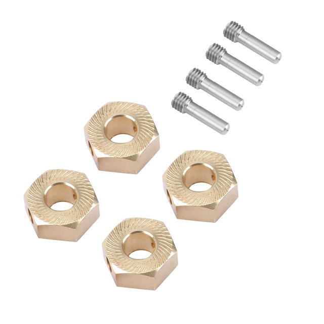 piezas 17 mm latón hexagonal cubo de rueda Drive adaptador combinador acoplador Afortunado Sencillez