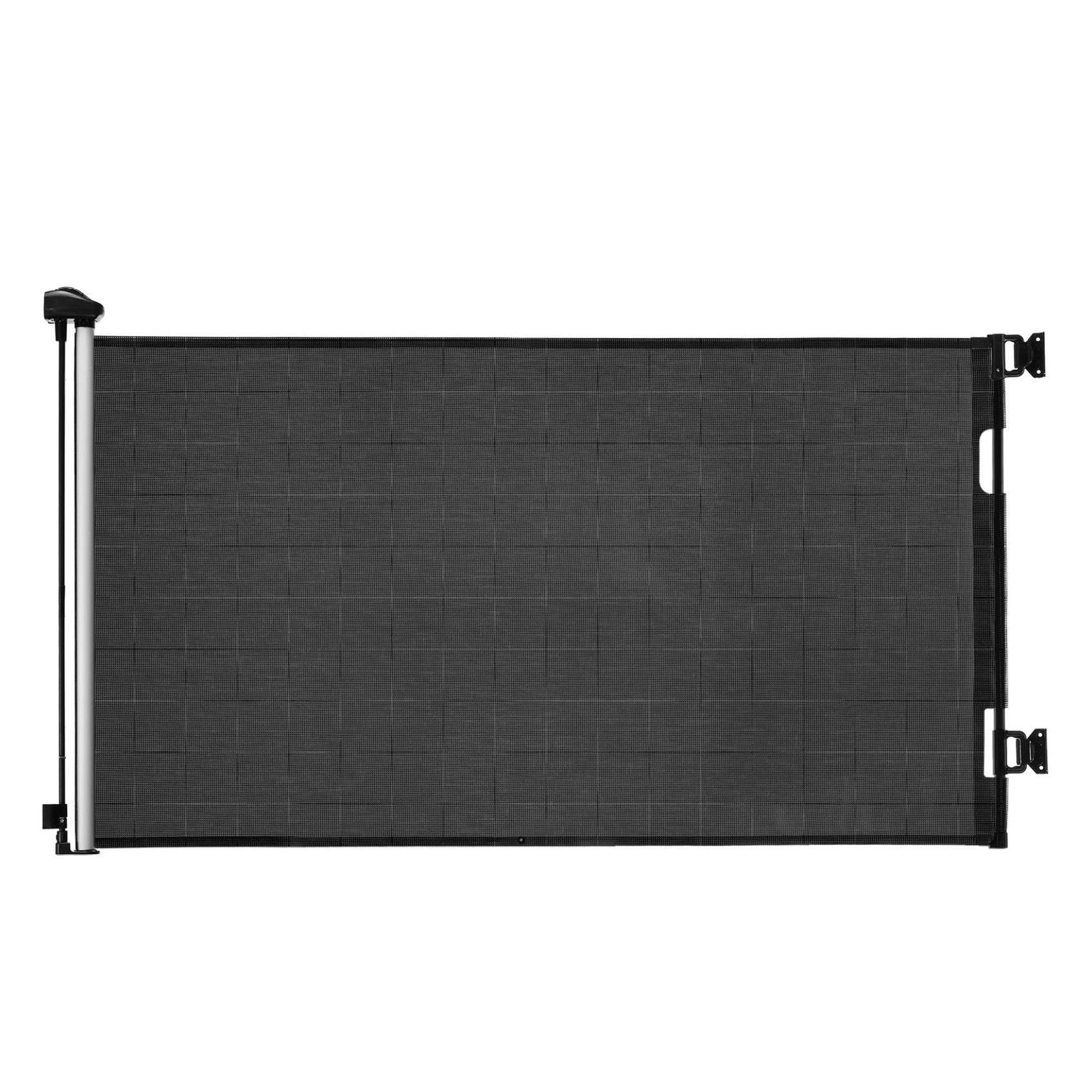 Retractable Gate 56.3 Inch Wide, 31.3 Inch Tall, Mesh Safety Gate with Lock for Stairs, Hallways, Indoor/Outdoor, Black