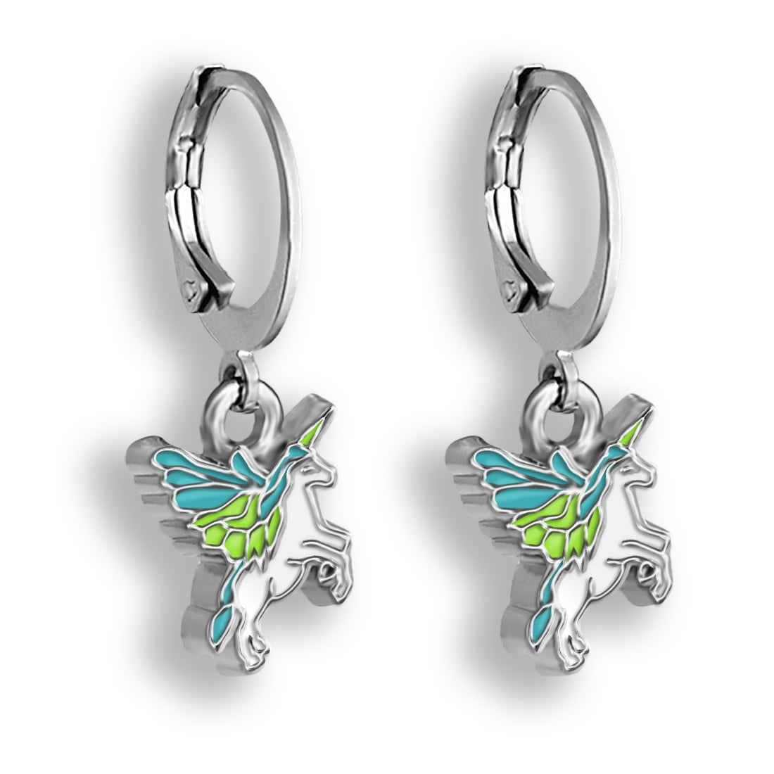 Firewings Sliver Plated Purple Crystal Dangle Earrings