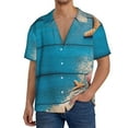 thumbnail image 3 of Fotbe Shells and Starfish print Short Sleeve Button Down Shirts for Men Casual Summer Beach Wrinkle Free Shirt-4X-Large, 3 of 7
