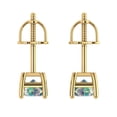 thumbnail image 4 of Clara Pucci 2Ct Synthetic Blue Moissanite Emerald Cut VVS1 Screw Back Stud 18k Solid hypoallergenic Gold Designer Earrings For April, 4 of 7