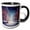 Black/White, variant on 3drose, Quiet Street of a Fairy City. Christmas Mood, Snow. Winter Season, 11oz Two-tone Red Mug