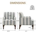 thumbnail image 4 of DREAMSIDEA Stripe Accent Chairs Set of 2,Living Room Chair with Arms, Comfy Single Sofa Reading Chair Nailhead Trim for Bedroom, Blue, 4 of 7