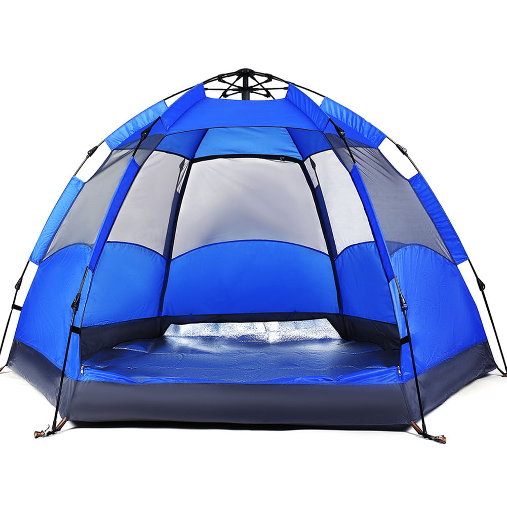 Double-layer Hexagon Camping Tent Automatic Instant Setup 3-4 
