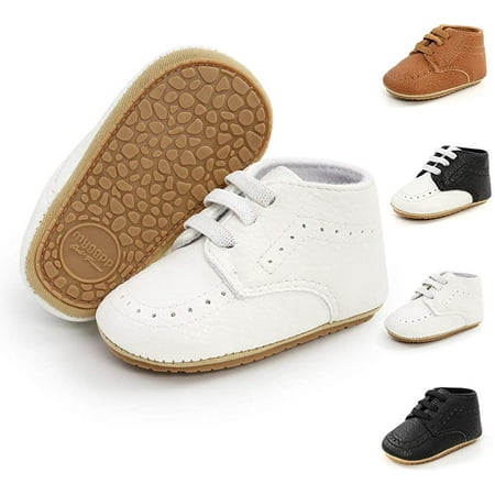 Infant Baby Boys Girls Loafers Classic PU Leather Wedding Dress Shoes Toddler Brogue Formal Flat Lazy Crib Oxford First Walking Christening Shoe