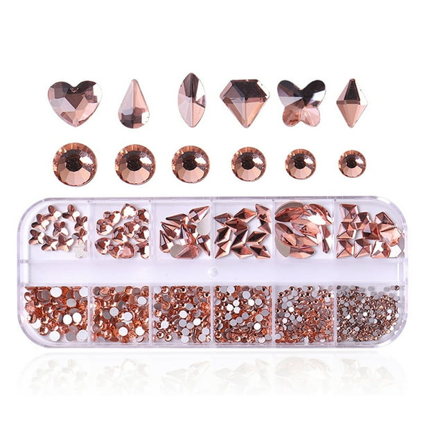 Caja larga, taladro para uñas de 12 rejillas, diamantes planos, combinación de diamantes de forma es Abanopi ZSHZ-210