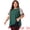 Dark Green, variant on Women's Plus Size Crochet Mesh Panel Sheer Raglan Sleeve Top 3X Black