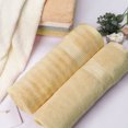 thumbnail image 3 of PiccoCasa 2 Pcs Absorbent Bamboo Cotton Bath Towels 2 Style, 27" x 54", Light Mustard Color, 3 of 7