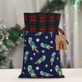 thumbnail image 5 of Sikiie Astronaut Dinosaur Christmas Gift Bags Drawstring Gift Bags Sacks Drawstring Bag Holiday Linen Xmas Wrapping Bags for Presents Party Gift-Black, 5 of 8
