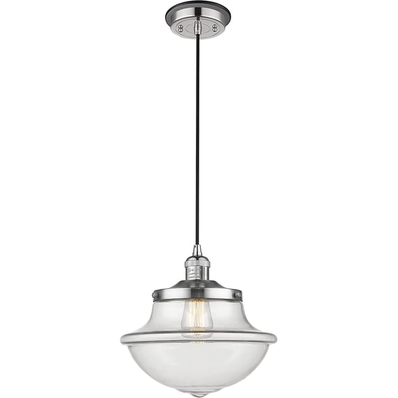 Innovations 201CBP-PNBK-G542 Large Oxford 1 Light Mini Pendant part of the Franklin Restoration Collection, Polished Nickel