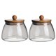 thumbnail image 1 of 2PCS Bamboo Glass Transparent Storage Jar Transparent Candy Storage Jar, 1 of 4