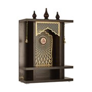 Wooden Pooja Mandir Temple For Home And Office / Pooja Temple With LED Lights / Wall Hanging Pooja Temple / Pooja Darbar / Hindu Temple