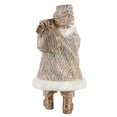thumbnail image 6 of STP Goods Santa Claus with Watch and Gift Bag Collectible Doll 18” (45 cm) Santa Claus Christmas Figurine Holiday Décor Xmas Standing Decoration Xmas Figure Doll Decoration, Gold and White, 6 of 8