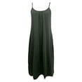thumbnail image 6 of Ticikt Womens Maxi Dress 2026 Casual Strap Plus Size Loose Plain Long Office Summer Beach Travel Dresses,Color:Army Green,Size:L, 6 of 6