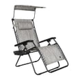 thumbnail image 4 of Bliss Hammocks GFC-451WP 31 Inch Zero Gravity Chair with Canopy and Tray, Gray, 4 of 5
