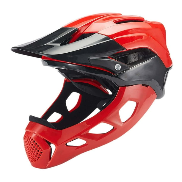 Casco de bicicleta perfecl cara completa rojo con almohadilla