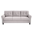 thumbnail image 2 of Euroco 80" Modern Sofa 3 Seater Living Room Sofa Linen Upholstered Couch, Light Gray, 2 of 9