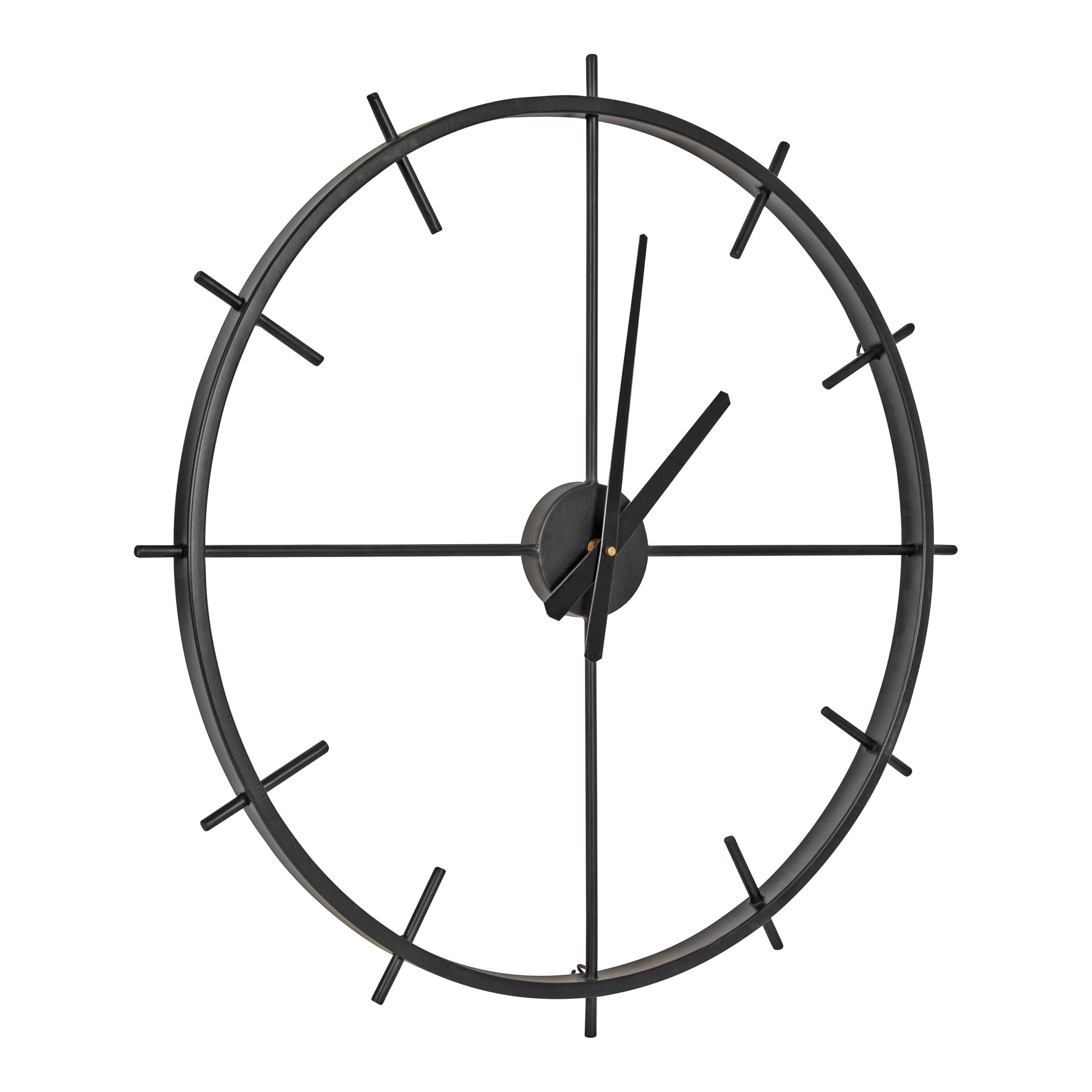 Isaac 26" Black Modern Metal Wall Clock