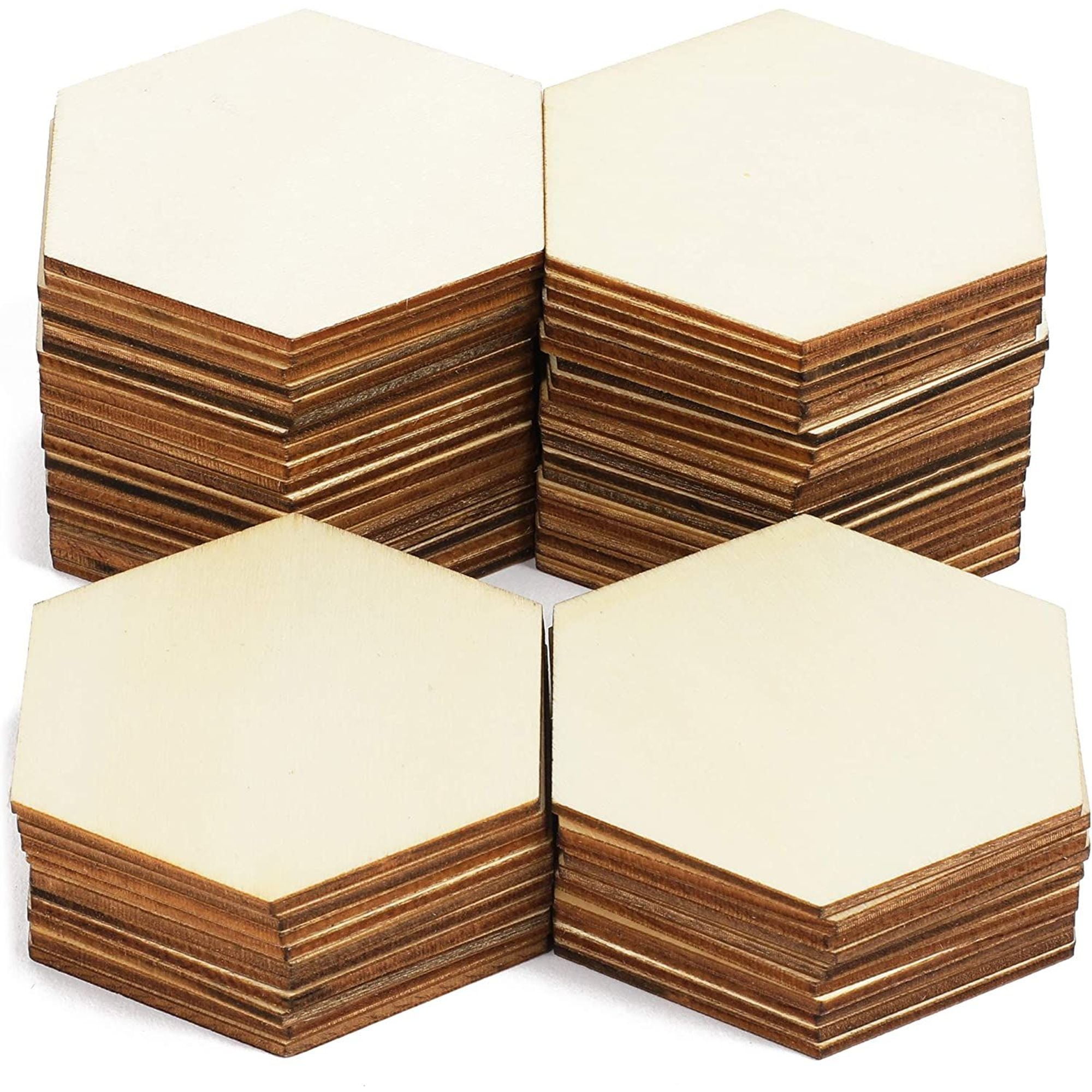 Small Unfinished Wood Hexagon Cutouts For Diy Crafts 2 X 3 Inches 60 Pieces Walmart Com Walmart Com