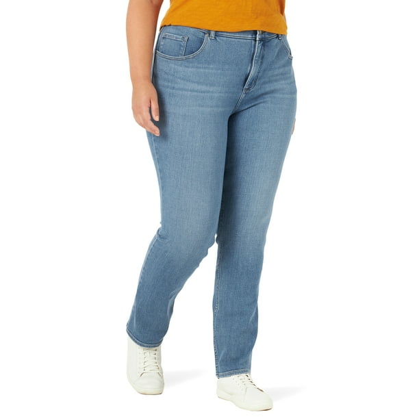 Lee Women's Plus Size Ultra Lux Long Straight Jean - Walmart.com
