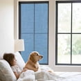 thumbnail image 2 of Static Cling Door Window Covering, Blue Window Privacy Film Frosted, Farmhouse Burlap Solid Blue Color Modern Linen Texture UV Blocking Windows Film for Office, Hotel, Bedroom, 29.5 x 78.7 Inches, 2 of 9