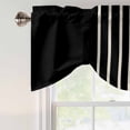 thumbnail image 4 of Black Beige Striped Tie Up Valance Curtains for Windows, Kitchen Curtains Window Treatments, Modern Farmhouse Retro Lines Short Window Shades Valances for Bedroom Bathroom Cafe 42"x18", 4 of 8