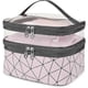 thumbnail image 1 of Large Toiletry Bag Pink Travel Cosmetic Bags for Women Waterproof Clear Double Layer Make up Bag Organizer with Compartments, 1 of 4