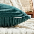thumbnail image 5 of Fancy Homi 2 Pcs Teal Euro Decorative Throw Pillow Covers 26x26 inch for Living Room Couch Bed, Rustic Farmhouse Boho Home Decor, Soft Corss Corduroy Patchwork Textured Square Cushion Case 66x66 cm, 5 of 10