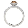 thumbnail image 4 of Mauli Jewels Rings for Women 1.15 Carat Halo Diamond And Oval Shape Morganite Ring 4-prong 10k White Gold, 4 of 7